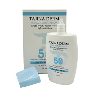 کرم ضد آفتاب بی‌رنگ تاجینادرم SPF 50 مدل All skin مناسب برای انواع پوست محافظ UVA/UVB حجم  102401236